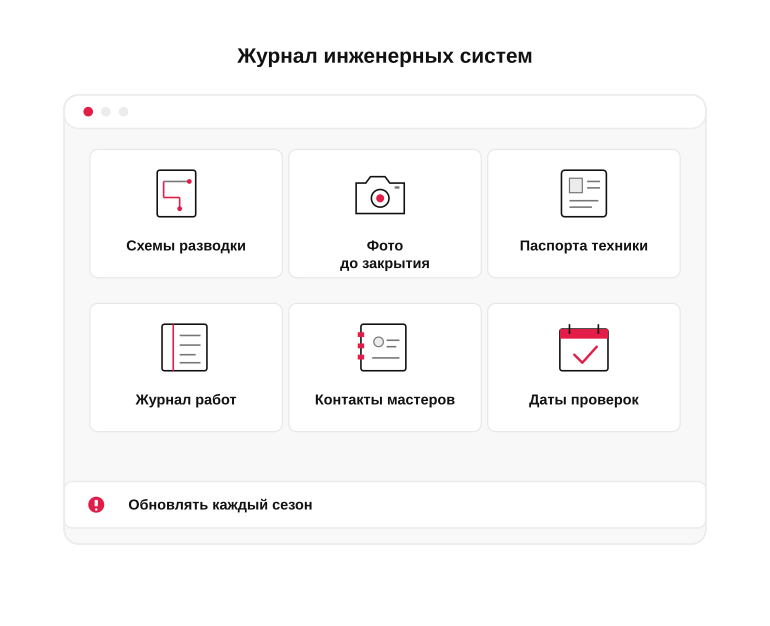 Памятка владельцу: содержимое журнала инженерных систем